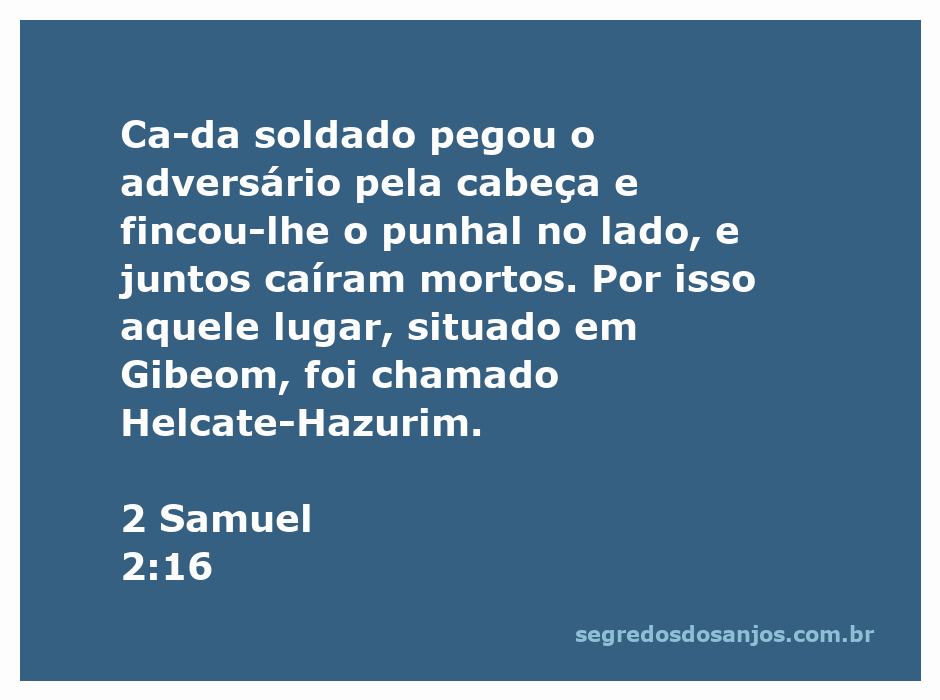 Ilustração de soldados em batalha, representando o momento em que caem juntos em Gibeom.