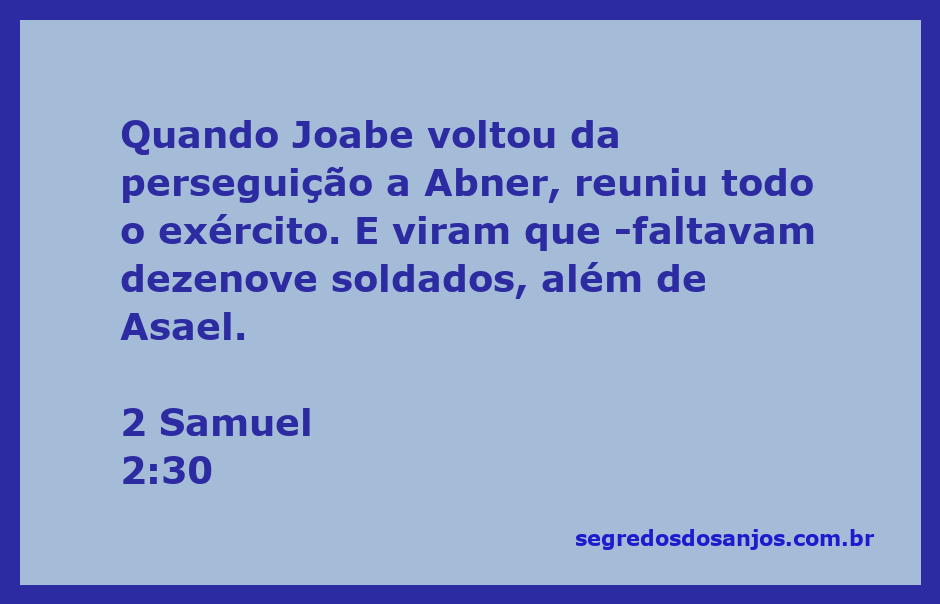 Joabe reunindo o exército após a perseguição a Abner, com a contagem de soldados em mente.
