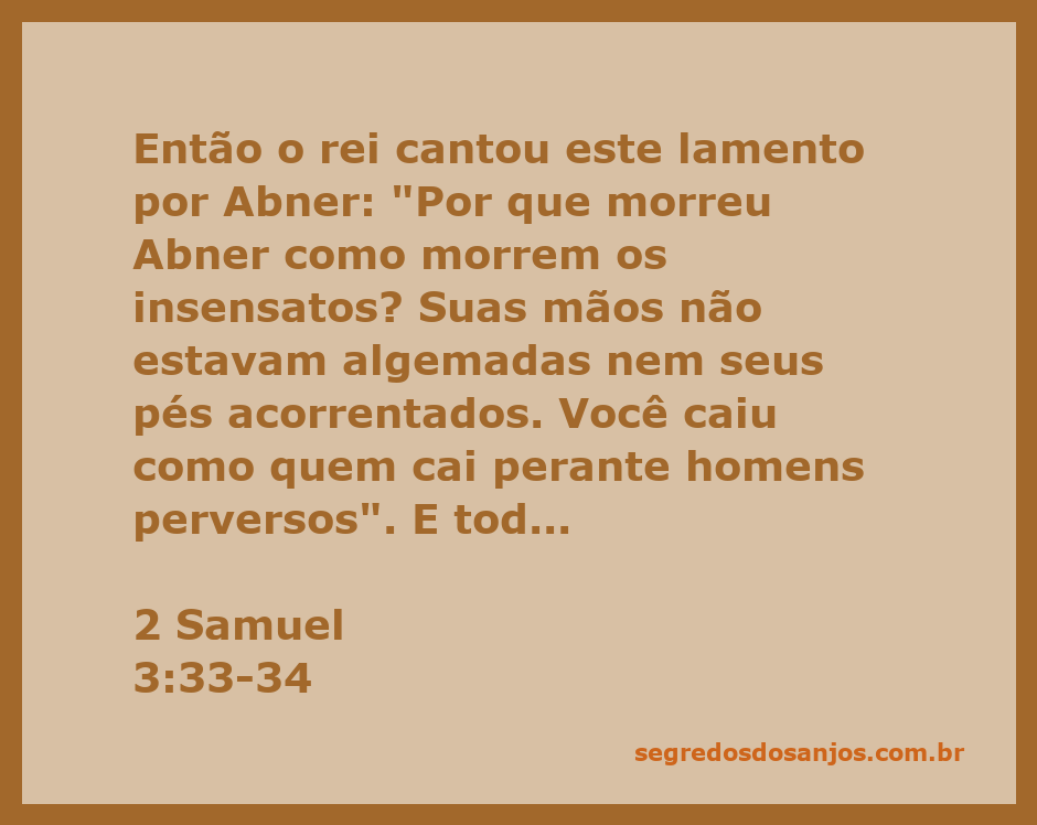 Rei lamentando a morte de Abner em um cenário emocional e solene.