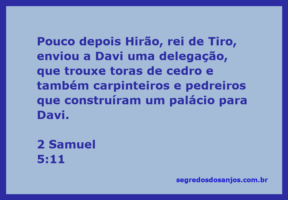 Rei Davi recebendo toras de cedro e trabalhadores de Tiro para a construção de seu palácio.