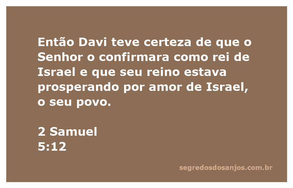 Davi reconhecendo sua confirmação como rei de Israel pelo Senhor