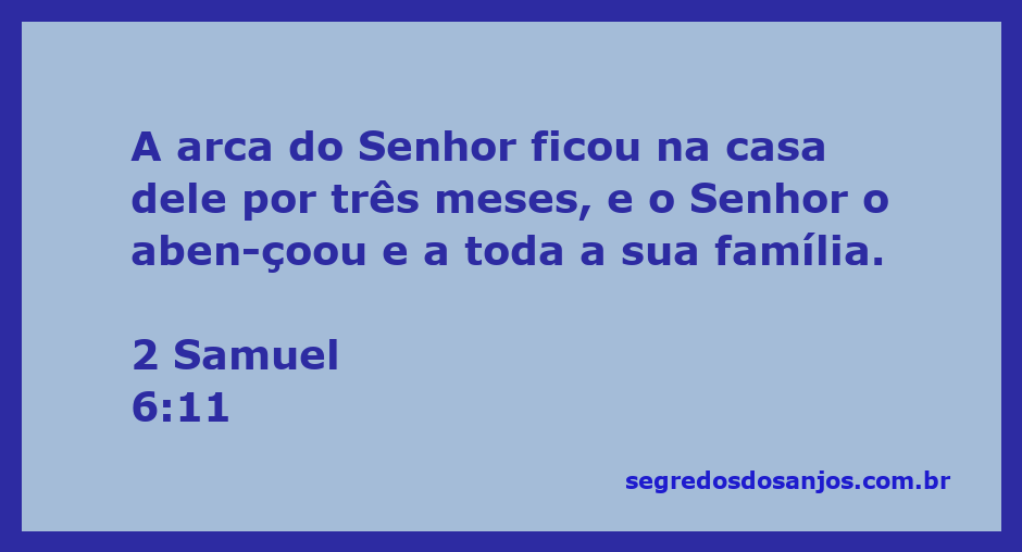 A arca do Senhor na casa de Obede-Edom, simbolizando bênçãos divinas.
