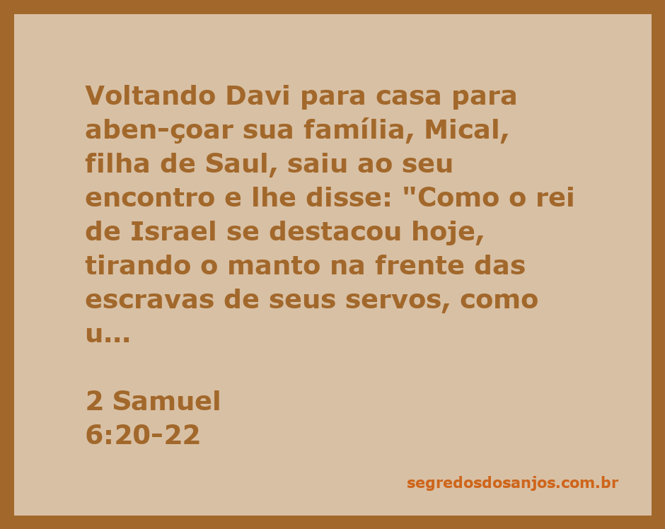 Davi dançando diante do Senhor, mostrando sua alegria e humildade, enquanto Mical observa com desaprovação.