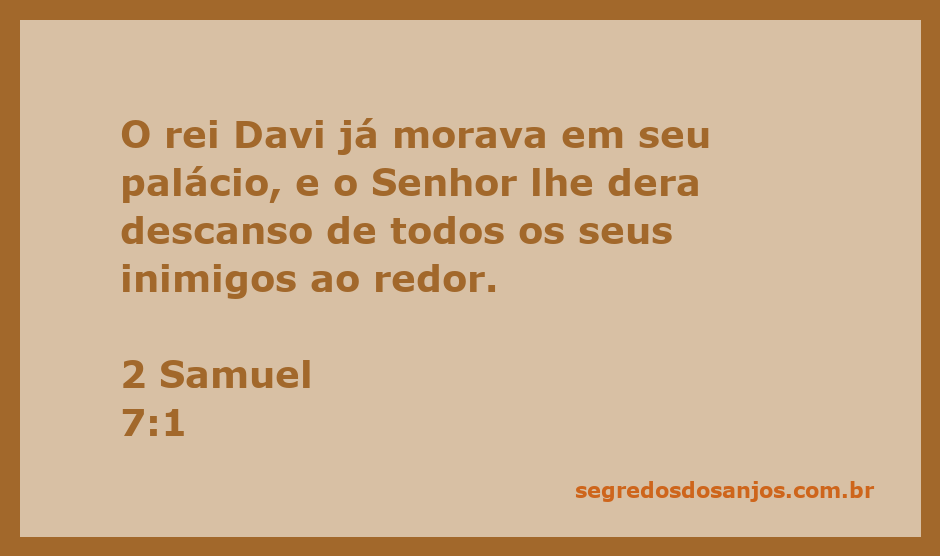 Imagem representativa do rei Davi em seu palácio, simbolizando a paz e o descanso que Deus lhe concedeu.