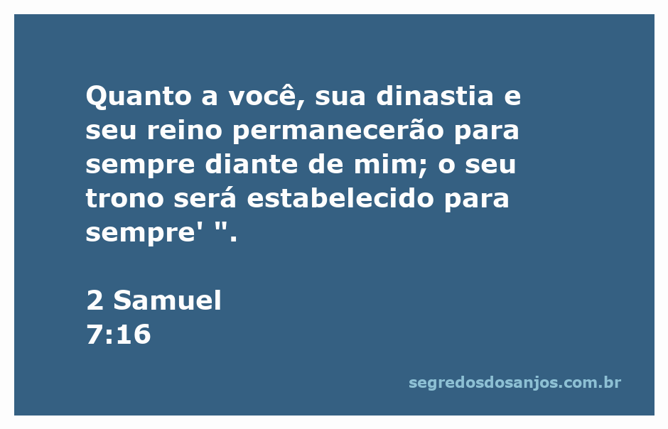 Representação da promessa de Deus a Davi sobre sua dinastia e reino eternos.