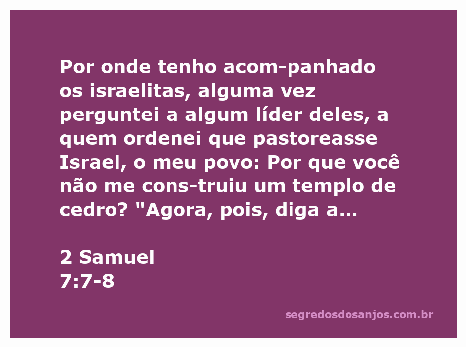 Deus fala com Davi sobre a construção do templo em Israel