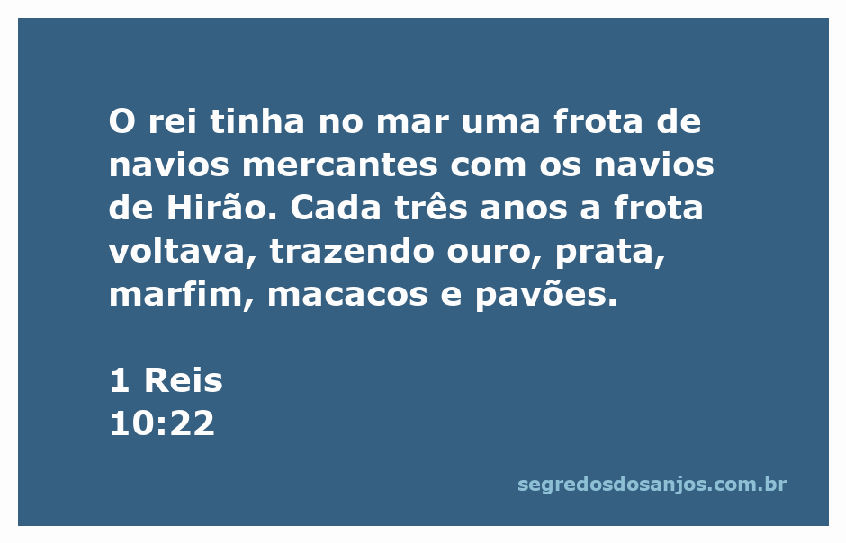 Frota de navios mercantes do rei Salomão retornando com riquezas do mar.