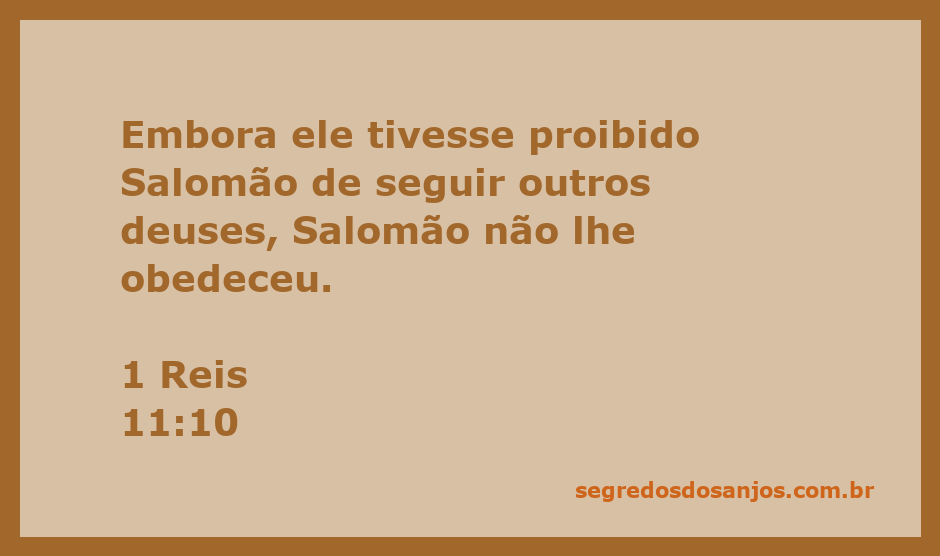 Salomão desobedecendo a Deus e seguindo outros deuses