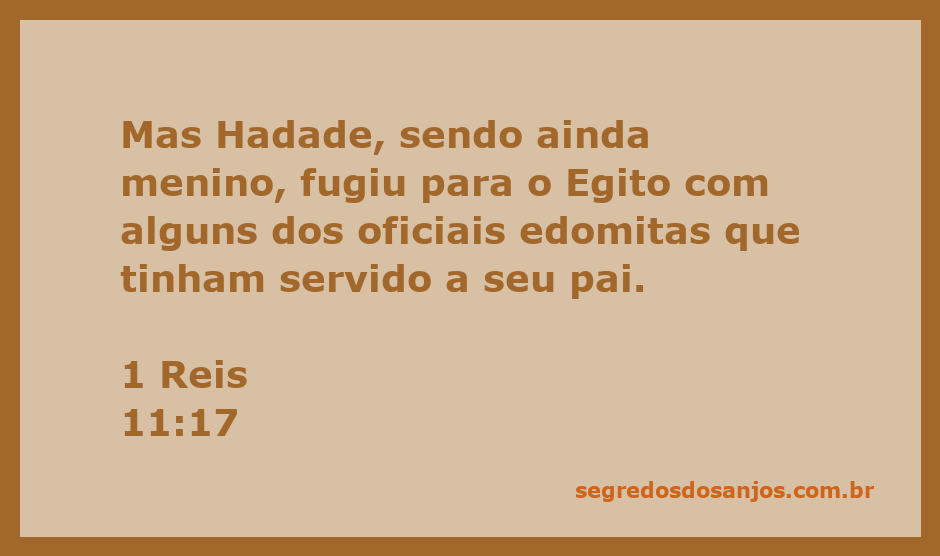 Ilustração de Hadade fugindo para o Egito com oficiais edomitas.