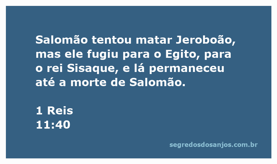 Representação da fuga de Jeroboão para o Egito após a tentativa de assassinato por Salomão.