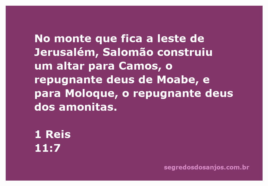 Altar construído por Salomão no monte a leste de Jerusalém, dedicado a deuses pagãos como Camos e Moloque.