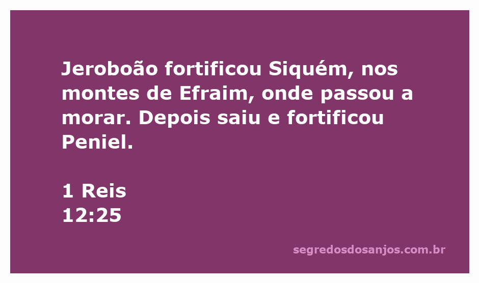 Imagem de Jeroboão fortificando Siquém e Peniel, montes de Efraim.