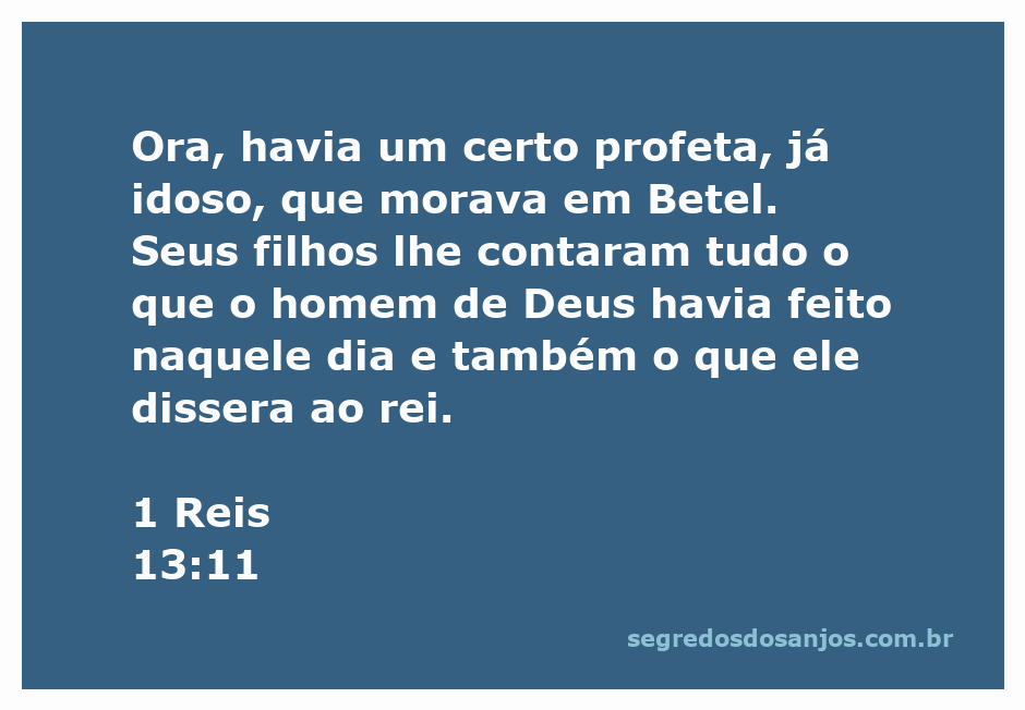 Um profeta idoso de Betel recebe notícias sobre o homem de Deus e suas ações.