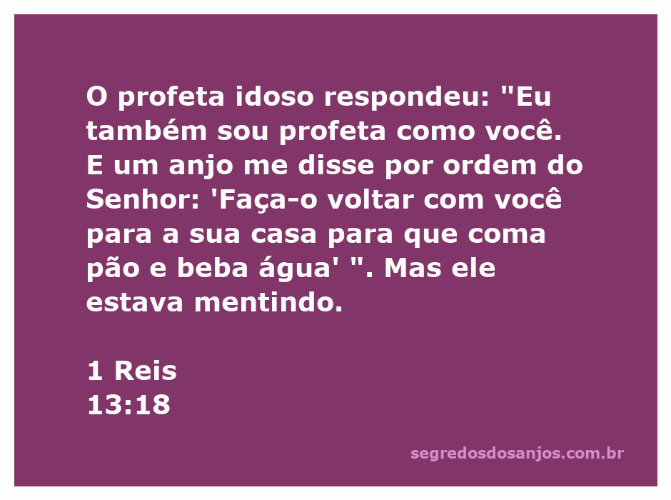 Ilustração de um profeta idoso engañando outro profeta, com uma paisagem bíblica ao fundo.