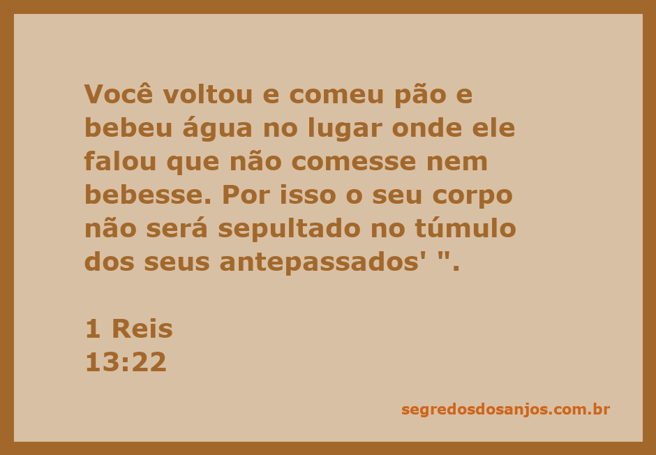 Imagem representativa da advertência profética em 1 Reis 13:22 sobre desobediência e suas consequências.