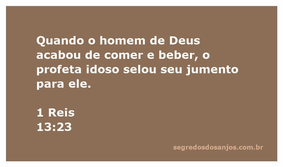 Ilustração do homem de Deus selando um jumento após uma refeição com o profeta idoso, representando um momento de acolhimento e apoio espiritual.