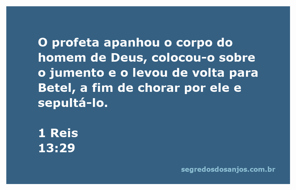 Ilustração do profeta levando o corpo do homem de Deus em um jumento para Betel.