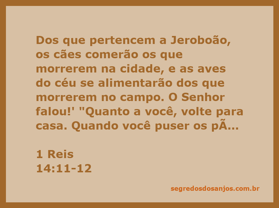 Ilustração de uma profecia bíblica sobre a cidade de Jeroboão e a morte do menino.