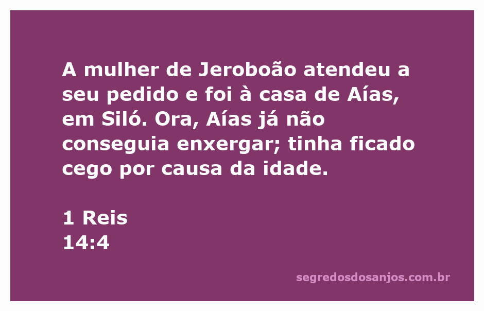 A imagem representa a mulher de Jeroboão visitando o profeta Aías, que está cego devido à idade, em Siló.