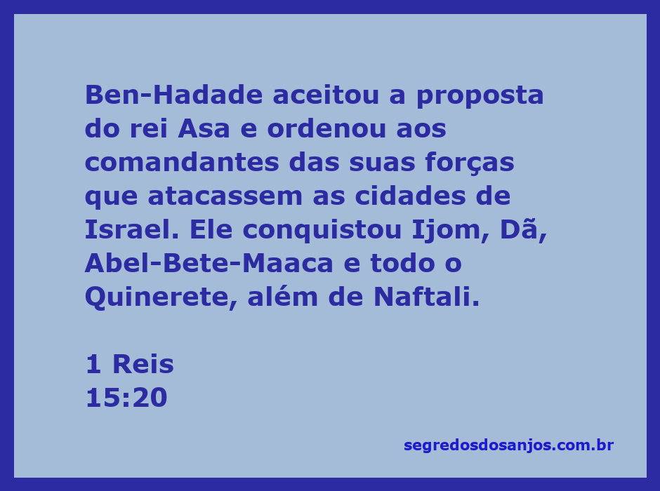 Rei Asa de Judá e Ben-Hadade da Síria unindo forças contra Israel, representando a conquista das cidades mencionadas em 1 Reis 15:20.