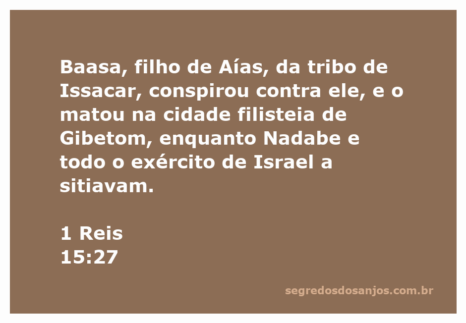 Ilustração da conspiração de Baasa contra Nadabe em Gibetom, destacando a cidade filisteia e o exército de Israel.