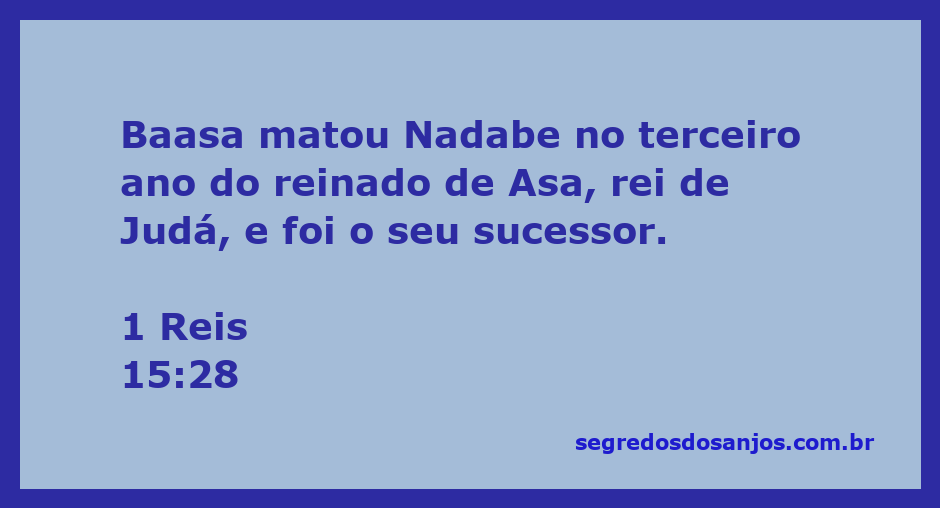 Ilustração de Baasa matando Nadabe, representando a transição de poder no reino de Israel.