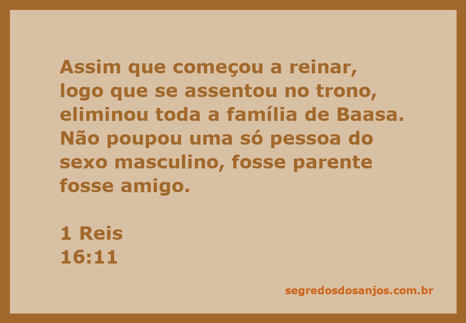 Ilustração da eliminação da família de Baasa por um rei de Israel, simbolizando o fim de uma linhagem.