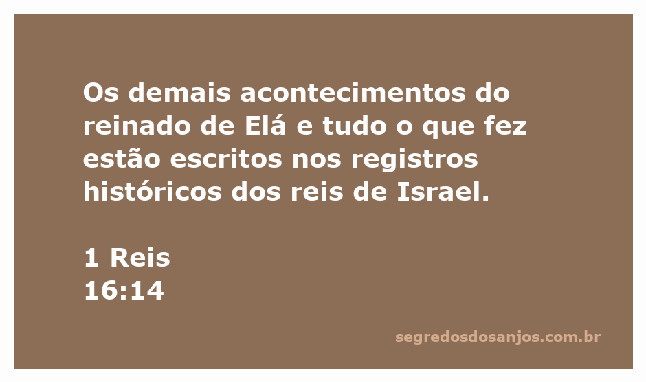 Registro histórico do reinado de Elá, rei de Israel