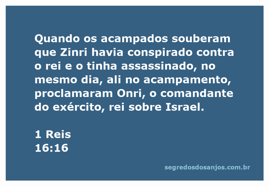 Representação de Onri sendo proclamado rei sobre Israel após a morte de Zinri.