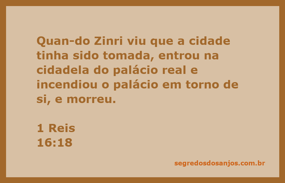 Ilustração de Zinri incendiando o palácio real em 1 Reis 16:18