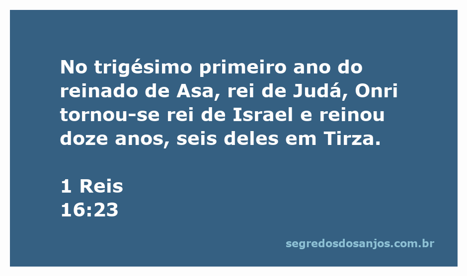 Representação do rei Onri, que governou Israel durante doze anos, conforme registrado em 1 Reis 16:23.