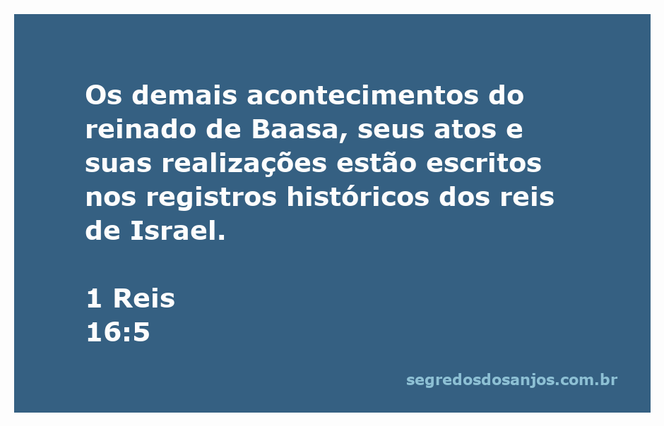 Registro histórico do reinado de Baasa, rei de Israel, com destaque para suas ações e realizações.