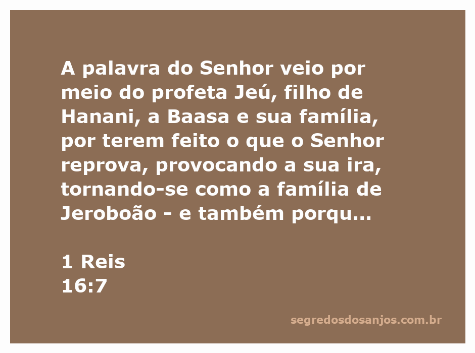 Imagem que representa a mensagem do profeta Jeú a Baasa sobre a reprovação de Deus