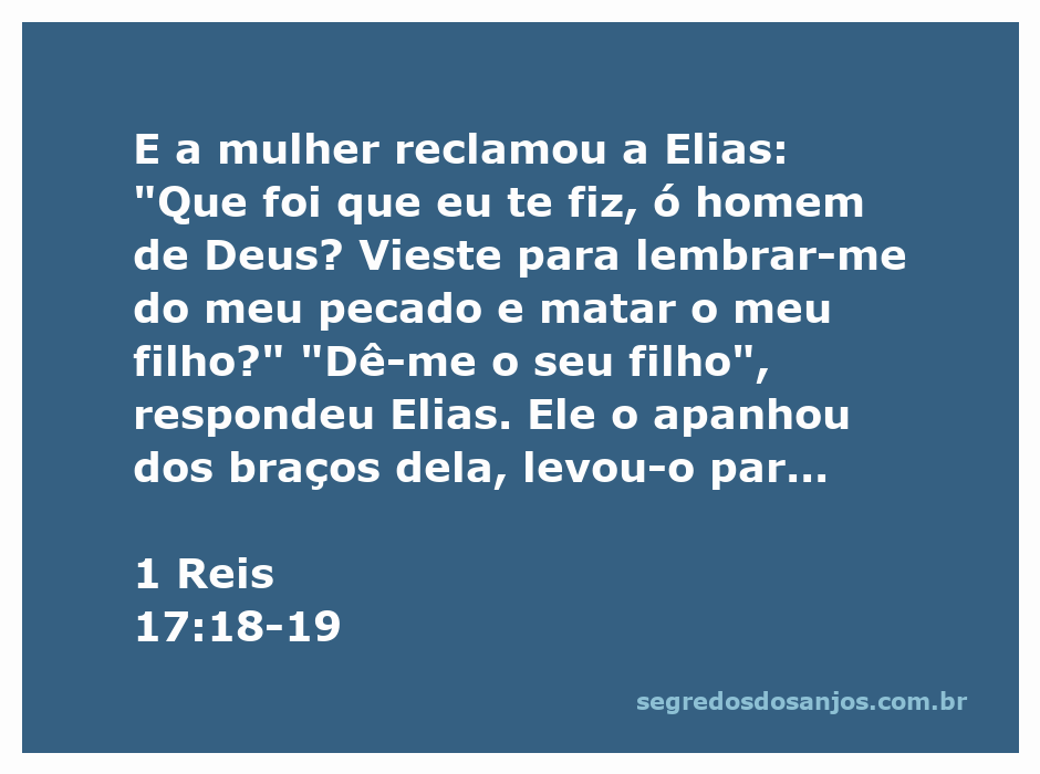 Elias acolhendo o filho da mulher em seus braços, levando-o para o quarto.
