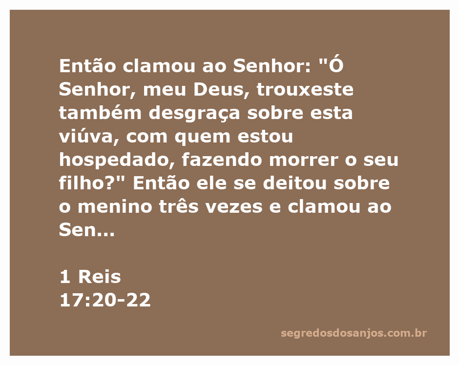 Elias orando sobre o corpo de um menino, implorando a Deus pela sua vida.