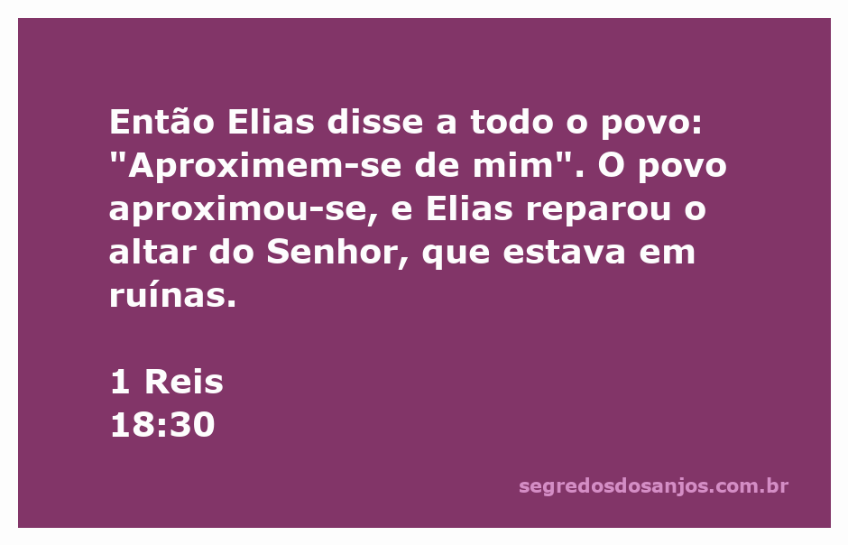 Elias reparando o altar do Senhor em um cenário bíblico.