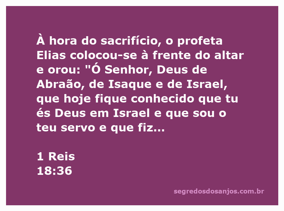 O profeta Elias orando ao Senhor diante do altar durante o sacrifício, com uma atmosfera de fé e devoção.