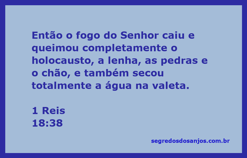Representação do fogo do Senhor descendo sobre o altar durante o desafio de Elias no monte Carmelo.