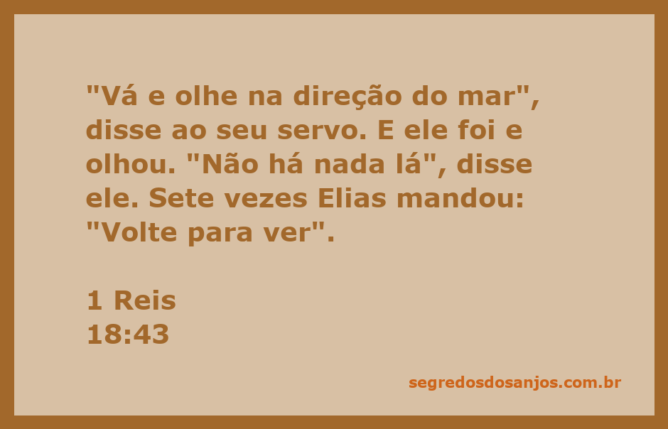 Elias enviando seu servo para olhar o mar em busca de sinais de chuva.