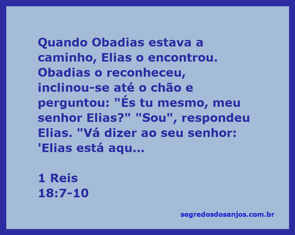 Elias encontra Obadias no caminho, com um cenário desértico ao fundo.