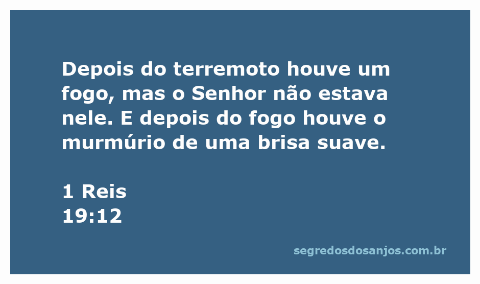 Imagem representando o murmúrio de uma brisa suave após um terremoto e um fogo, simbolizando a presença de Deus em momentos de tranquilidade.
