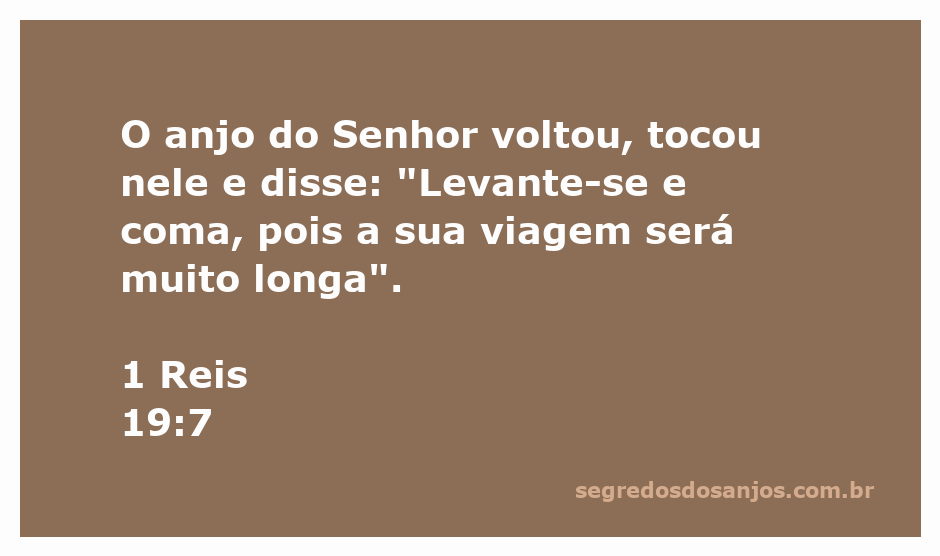 Anjo do Senhor tocando um homem cansado, encorajando-o a se levantar e comer.