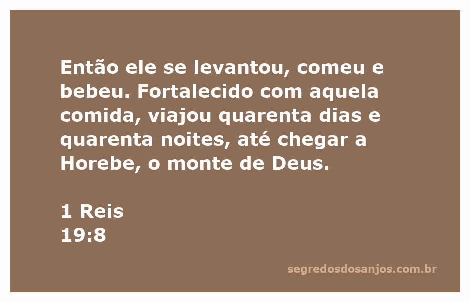 Elijah traveling to Mount Horeb after receiving divine nourishment.