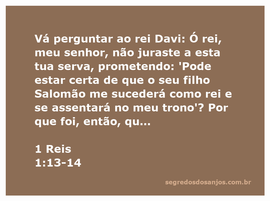 Imagem de uma cena do rei Davi sendo consultado sobre a sucessão do trono por Bate-Seba, mãe de Salomão.