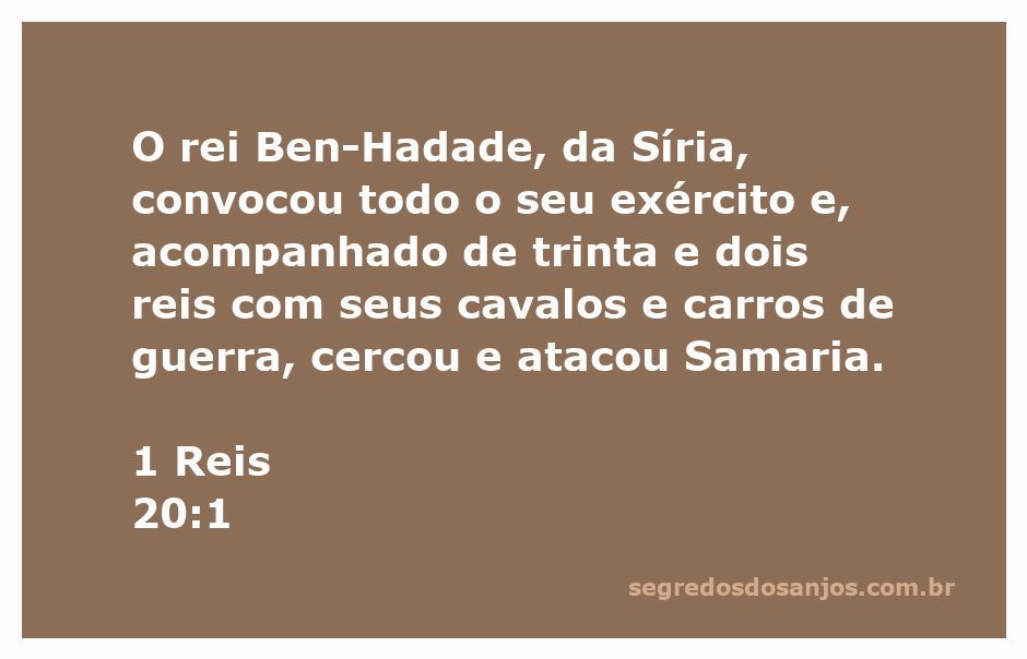 Representação do cerco de Samaria pelo rei Ben-Hadade e seu exército de 32 reis.