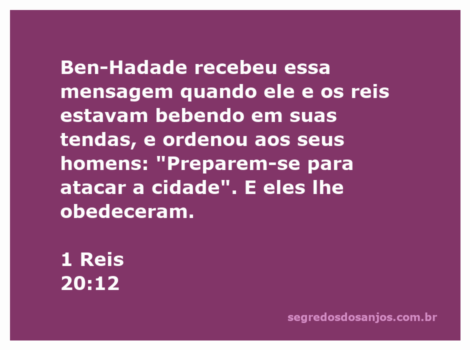 Ben-Hadade e os reis se preparando para atacar a cidade, representando a passagem de 1 Reis 20:12.