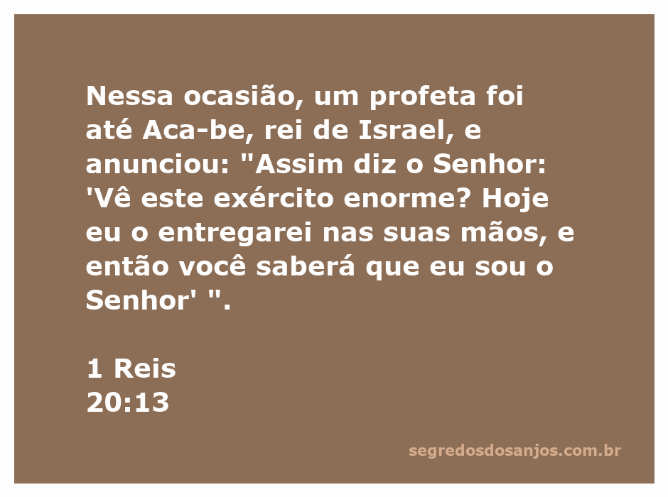 Profeta anunciando a vitória de Deus para o rei Acabe de Israel.