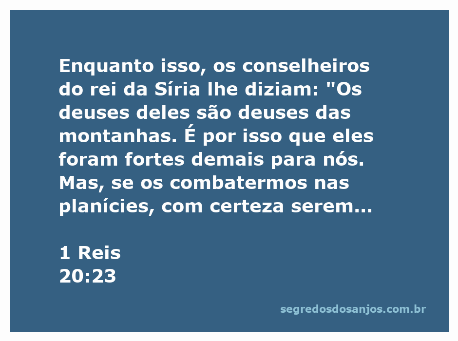 Conselheiros do rei da Síria discutindo a estratégia de batalha contra os israelitas nas montanhas.