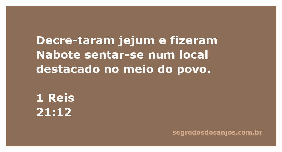 Ilustração da cena em que Nabote é colocado em destaque no meio do povo durante o jejum.