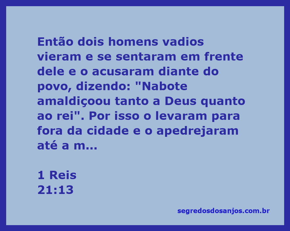 Representação gráfica da acusação de Nabote, com dois homens vadios e a multidão ao fundo.